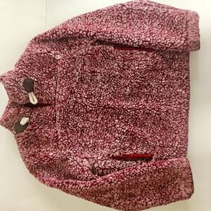 Cozy Maroon Sherpa Kids Sweater Jacket Girls Size 9/10